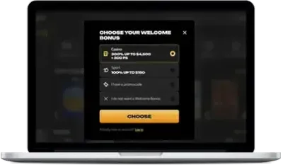 Spinsy live casino on a computer